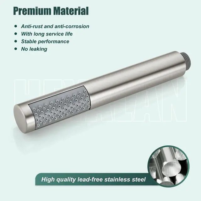 Alt view image 3 of 7 - Handheld Shower Handheld Shower Spray Bathroom Shower Wand High Pressure Luxury Hand Shower High Flow Hand Shower Head,Single Function Style,Brushed Nickel