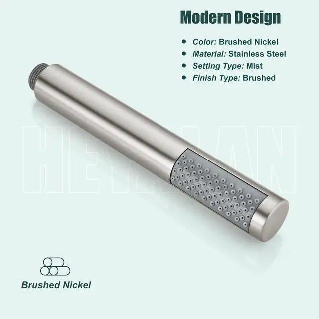 Alt view image 6 of 7 - Handheld Shower Handheld Shower Spray Bathroom Shower Wand High Pressure Luxury Hand Shower High Flow Hand Shower Head,Single Function Style,Brushed Nickel