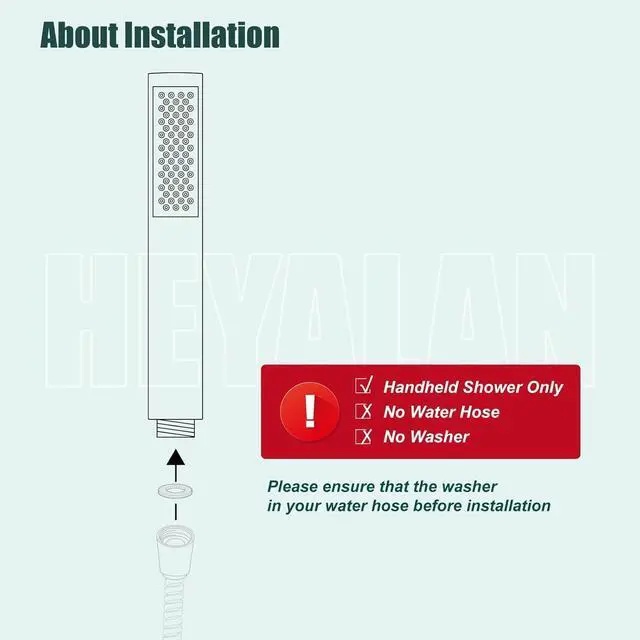 Alt view image 7 of 7 - Handheld Shower Handheld Shower Spray Bathroom Shower Wand High Pressure Luxury Hand Shower High Flow Hand Shower Head,Single Function Style,Brushed Nickel