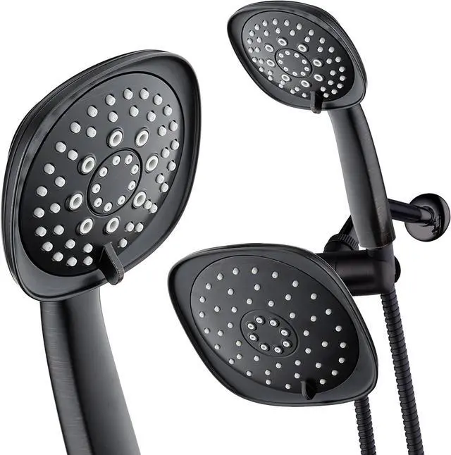 Alt view image 2 of 7 - AquaDance Luxury Square High-Pressure Giant 7.3" Rain Shower Head/Handheld Spa Combo. Extra-Long 72" Stainless Steel Hose, 3-way Flow Diverter, Oil-Rubbed Bronze Finish