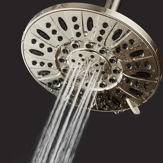 Alt view image 3 of 6 - AquaDance Brushed Nickel High Pressure 6-Setting 7" Rain Shower Head  Angle Adjustable, Anti-Clog Showerhead Jets, Tool-Free Installation-USA Standard Certified-Top U.S. Brand  1.8 GPM