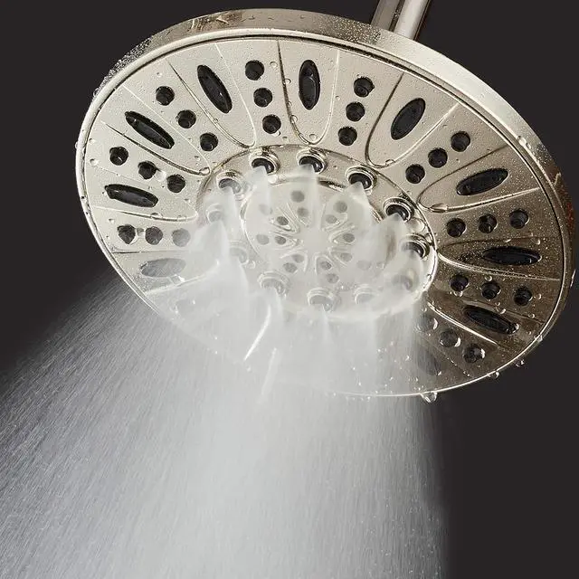 Alt view image 4 of 6 - AquaDance Brushed Nickel High Pressure 6-Setting 7" Rain Shower Head  Angle Adjustable, Anti-Clog Showerhead Jets, Tool-Free Installation-USA Standard Certified-Top U.S. Brand  1.8 GPM