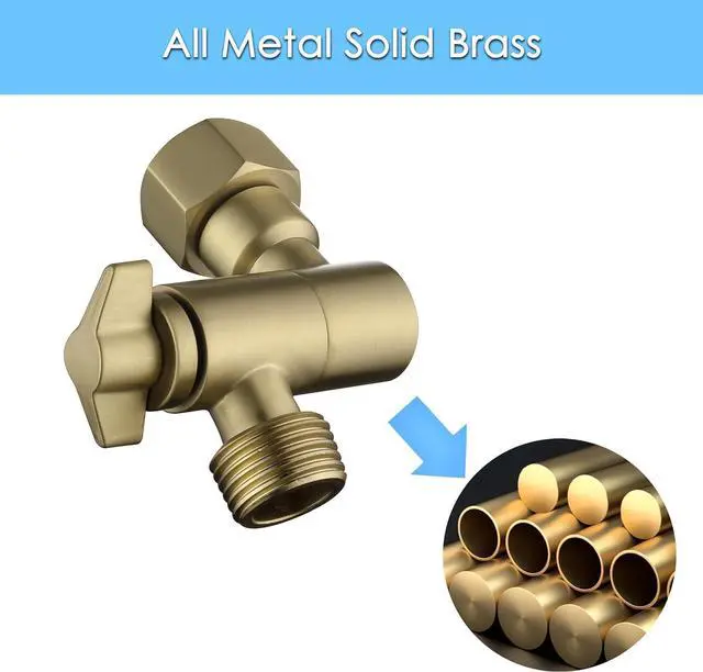 Alt view image 3 of 7 - Brushed Gold Shower Head Adapter, Adjustable Shower Head Elbow Adapter, Shower Arm Extention for Fixed and Rain Shower Head, SE002BG