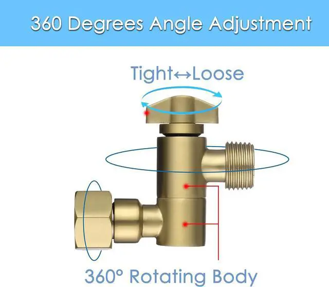 Alt view image 5 of 7 - Brushed Gold Shower Head Adapter, Adjustable Shower Head Elbow Adapter, Shower Arm Extention for Fixed and Rain Shower Head, SE002BG