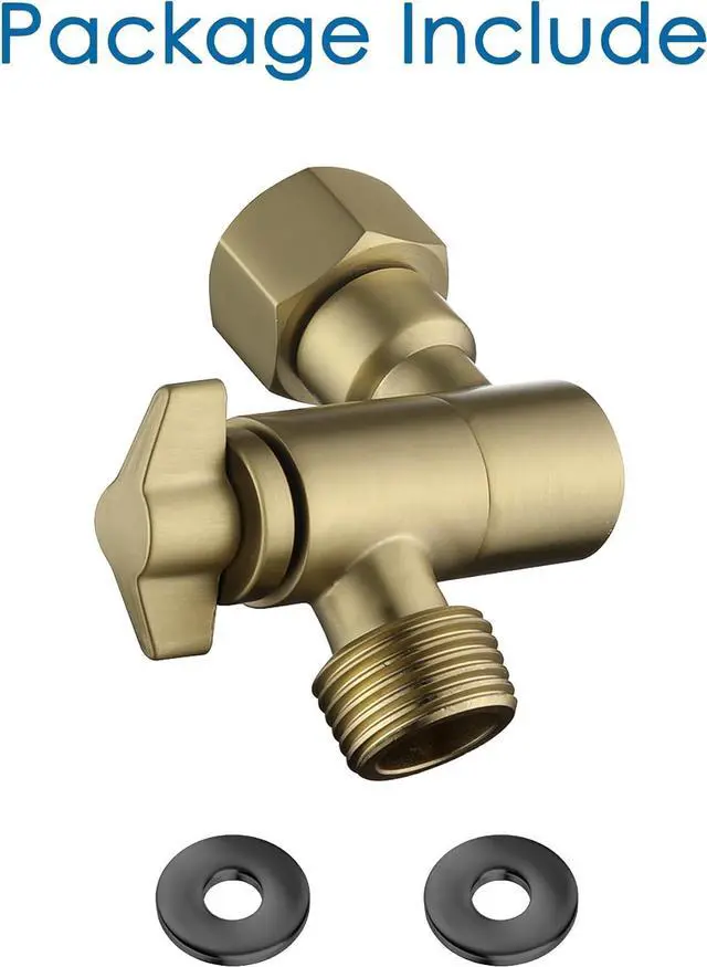 Alt view image 7 of 7 - Brushed Gold Shower Head Adapter, Adjustable Shower Head Elbow Adapter, Shower Arm Extention for Fixed and Rain Shower Head, SE002BG