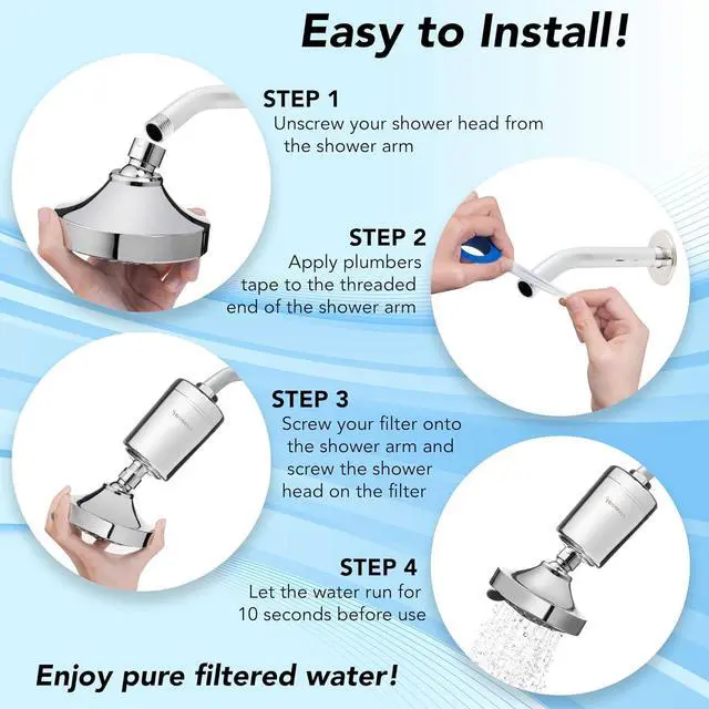 Alt view image 6 of 7 - Premium High-Output Shower Filter - Heavy Duty Filter for Shower with Hydralux H1 Filtration Technology - Soothes Dry & Itchy Skin, Dandruff, Eczema & improves Skin Condition