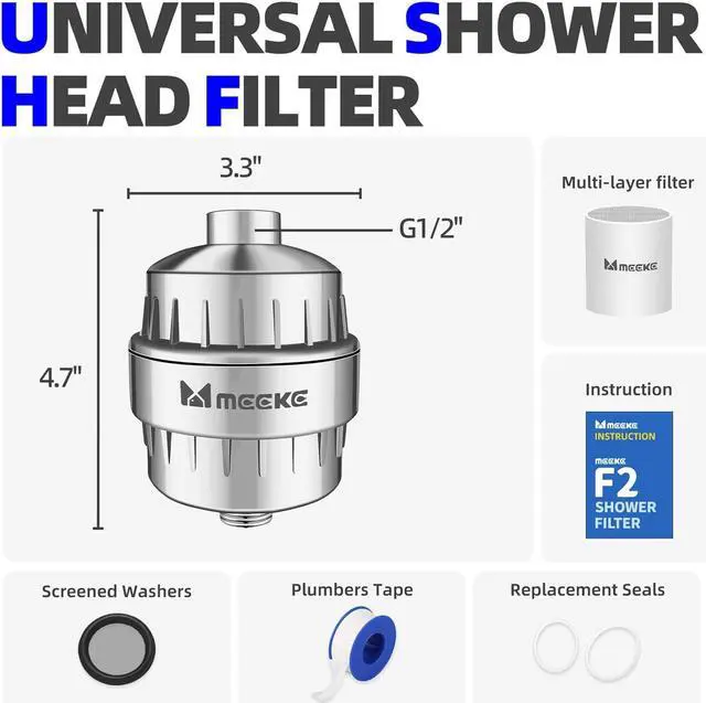 Alt view image 2 of 6 - F2 Shower Filter for Bathroom, 2.5 GPM High-Flow, Removes 99.99% Toxic Chemicals & Chlorine (Lab-Tested), Water Softener Shower Head Filter for Hard Water, Protects Skin & Hair, Tool-Free Installation