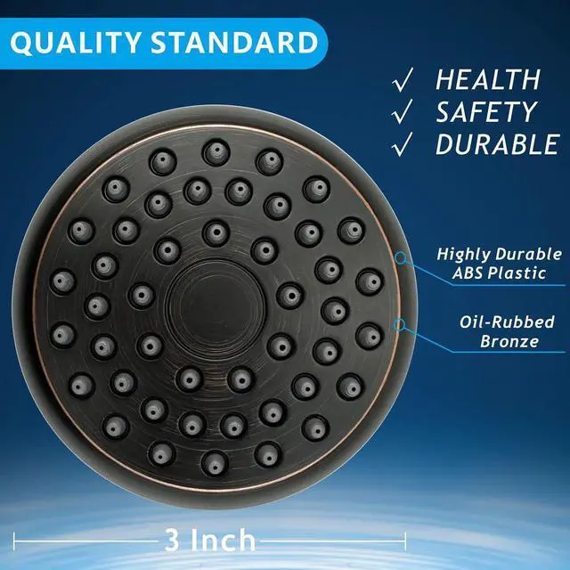 Alt view image 5 of 7 - 2 Pack High Pressure Shower Head - Powerful Bathroom Pressure Boosting Showerhead - Perfect Universal Replacement for Rain Shower Heads(Oil Rubbed Bronze)