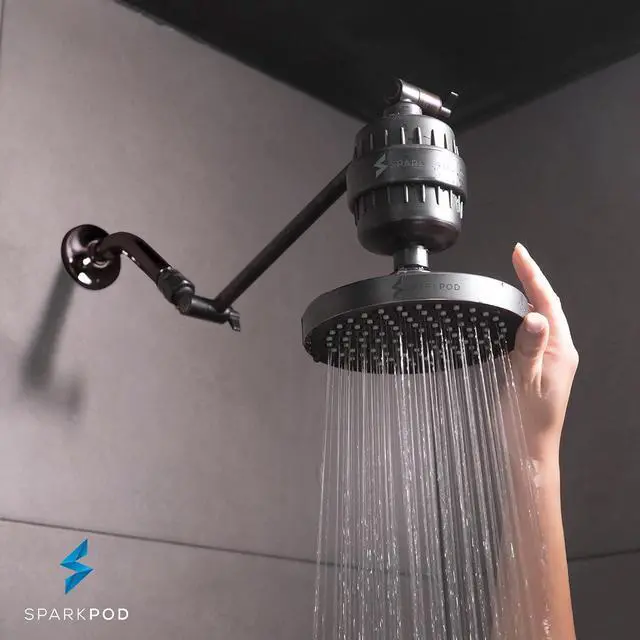 Alt view image 7 of 7 - SparkPod Shower Head - High Pressure Rain - Premium Quality Luxury Design - 1-Min Install - Easy Clean Adjustable Replacement for Your Bathroom Shower Heads (Vintage Oil Rubbed Bronze, 6 Inch Round)