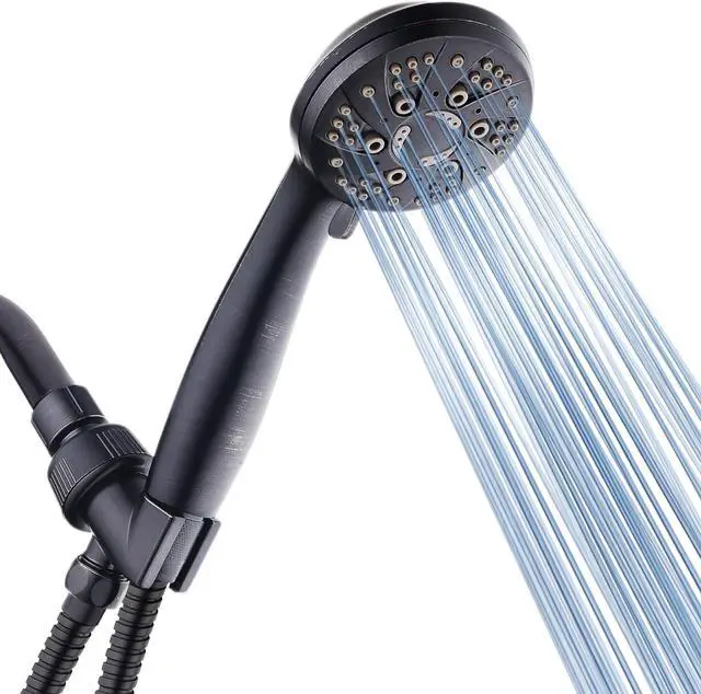 Main image of AquaDance High Pressure 6-Setting Oil Rubbed Bronze Handheld Shower Head with Stainless Steel Hose. Officially Independently Tested to Meet Strict US Quality & Performance Standards!