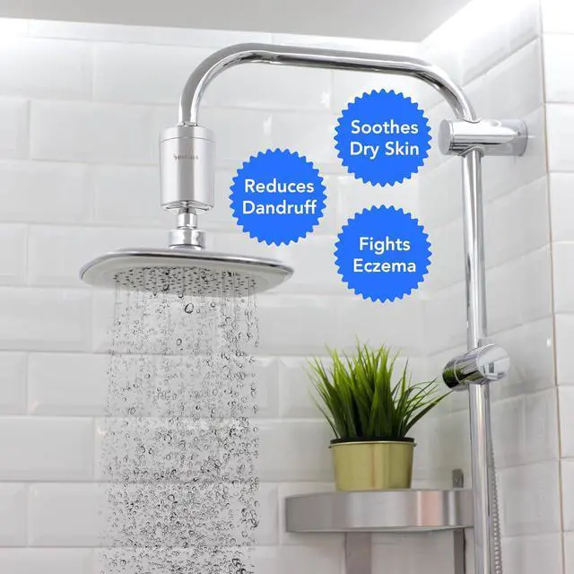 Alt view image 2 of 7 - Premium High-Output Shower Filter - Heavy Duty Filter for Shower with Hydralux H1 Filtration Technology - Soothes Dry & Itchy Skin, Dandruff, Eczema & improves Skin Condition