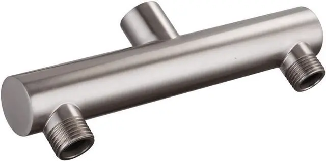 Main image of AZOS Double Outlet Shower Manifold Brushed Nickel, Suitable for Dual Sprayer Showering System, Can Connect Two Showerheads - Double Enjoyment