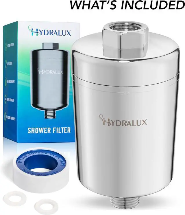 Alt view image 7 of 7 - Premium High-Output Shower Filter - Heavy Duty Filter for Shower with Hydralux H1 Filtration Technology - Soothes Dry & Itchy Skin, Dandruff, Eczema & improves Skin Condition