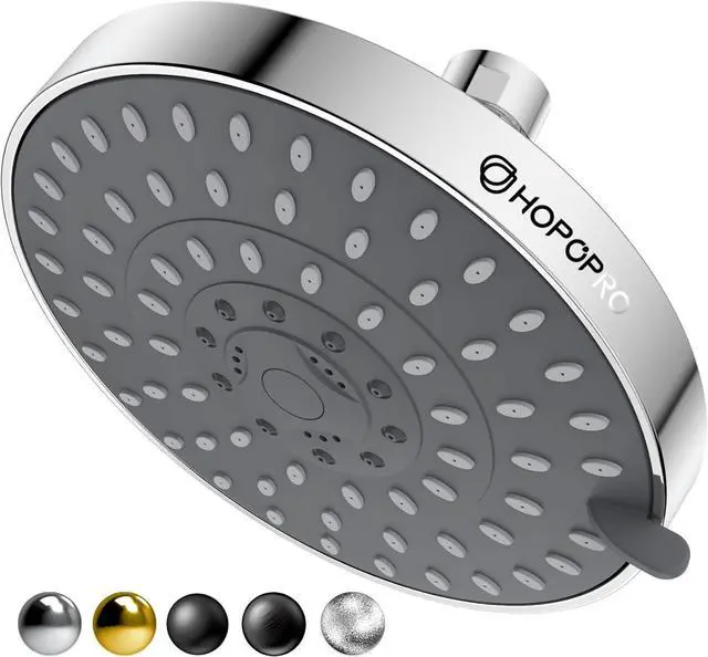 Main image of HOPOPRO 5-Mode High Pressure Shower Head - The Washington Post, NBC News, Today TV Show Recommended - High Flow Fixed Showerheads (6 Inch Chrome)