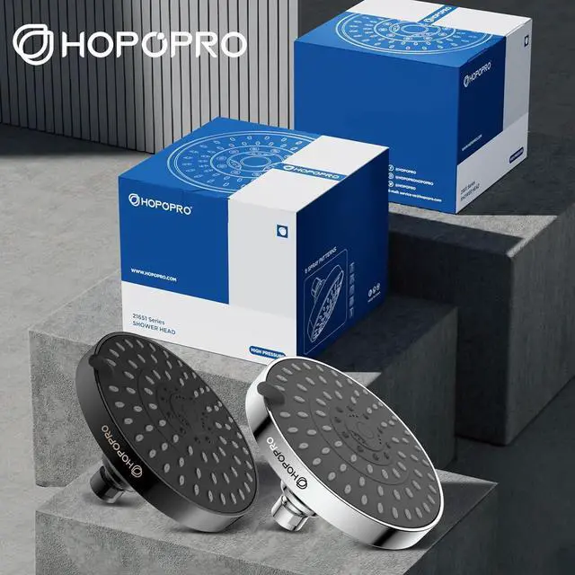 Alt view image 6 of 7 - HOPOPRO 5-Mode High Pressure Shower Head - The Washington Post, NBC News, Today TV Show Recommended - High Flow Fixed Showerheads (6 Inch Chrome)