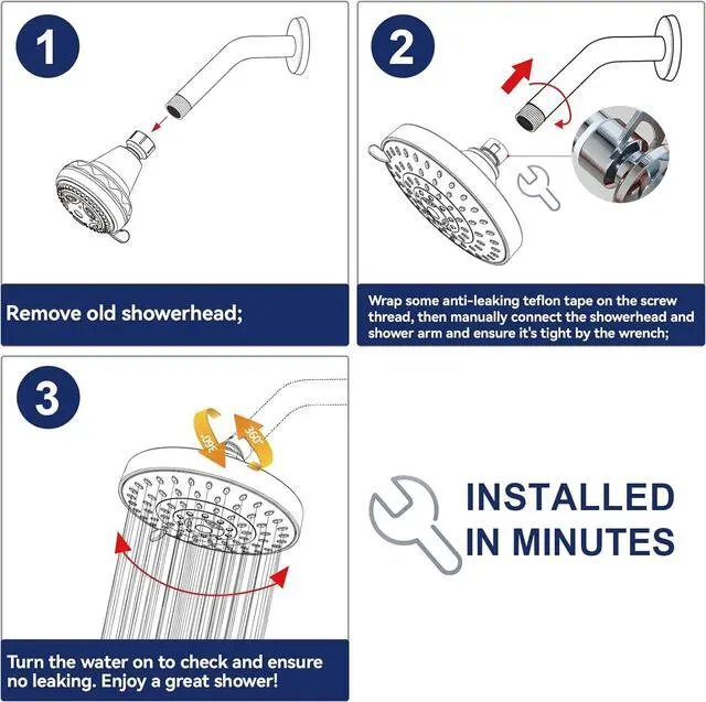 Alt view image 7 of 7 - HOPOPRO 5-Mode High Pressure Shower Head - The Washington Post, NBC News, Today TV Show Recommended - High Flow Fixed Showerheads (6 Inch Chrome)