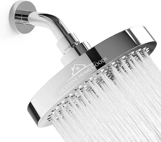 Main image of Heatsistence-Luxury Rainfall Shower Head - High-Pressure Showerhead Jets, Rain Shower Head Ant-Clog Silicone Nozzles (2.5 GPM, 6 Inch Diameter, Deluxe Chrome)