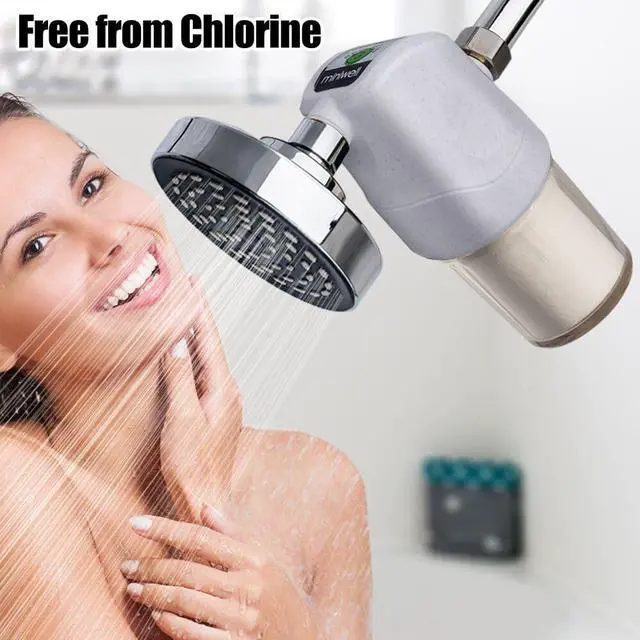 Alt view image 6 of 7 - Miniwell Shower Head Filter System L700-W01 - Remove Hard Water, Chlorine, Contaminants | Hair and Skin Softener for Bathroom (White)