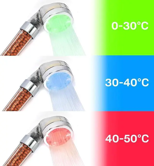 Alt view image 2 of 7 - Socila LED Sprayer Head Color Changing for Shampoo bowl, Salon Shampoo Bowl Spray Head High Pressure, auto color-changing, Filter By Stones For Dry & frizz Hair