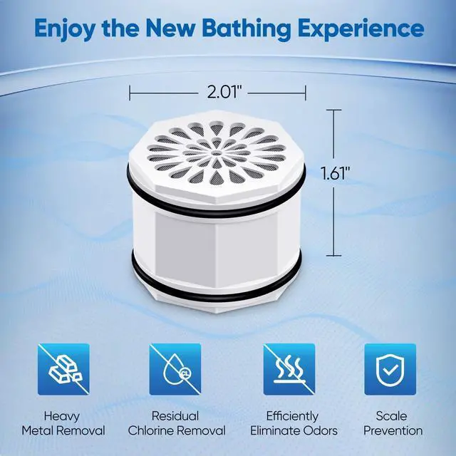 Alt view image 3 of 7 - PUREPLUS WHR-140 Shower Head Filter Cartridge, Replacement for Culligan WSH-C125, HSH-C135, ISH-100, HSH-BN135, S-H200-C, S-H200-BN, S-W100-C Advanced KDF WTR Filtration & Consistent Water Flow, 3Pack
