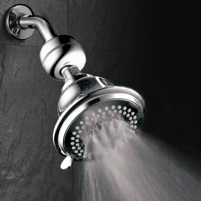 Alt view image 3 of 6 - Advanced High Intensity Super Compact Universal Shower Filter with Replaceable Enriched KDF Shower Filter Cartridge by Hotel Spa AquaCare. Use with Any Shower Head, Handshower Or 3-Way Shower Combo