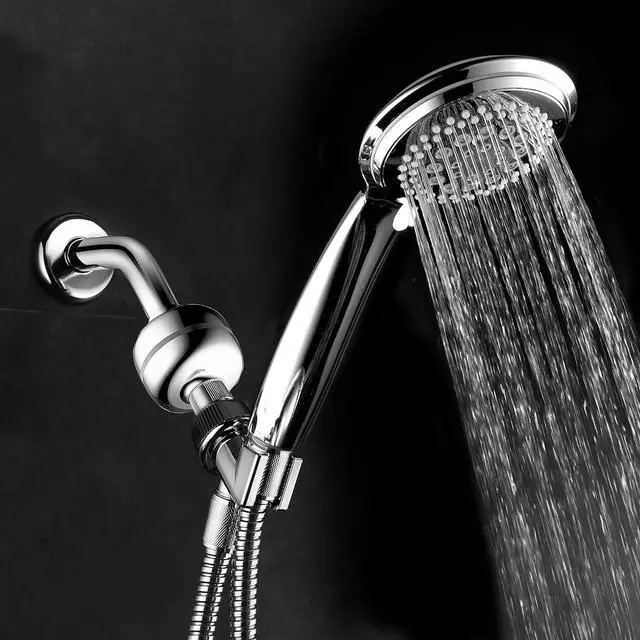 Alt view image 4 of 6 - Advanced High Intensity Super Compact Universal Shower Filter with Replaceable Enriched KDF Shower Filter Cartridge by Hotel Spa AquaCare. Use with Any Shower Head, Handshower Or 3-Way Shower Combo