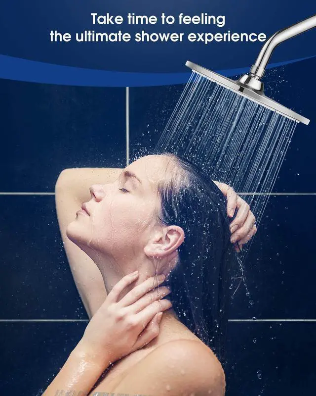 Alt view image 7 of 7 - Large Shower Head VMASSTONE 9In High Pressure Showerhead - Tool Free Installation- with Large Spray Surfaces and 200 Nozzles for Delicate and Unstimulate Shower Experience (EM-001 Chrome/Dark Grey)