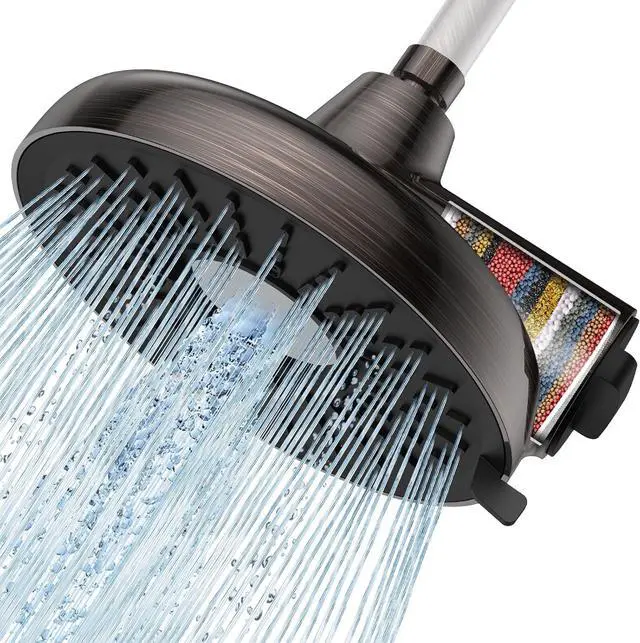 Main image of Filtered Shower Head- 8 Inches High Pressure Fixed Rain Showerhead with Filter - filtro para ducha de baño (Luxurious ORB)