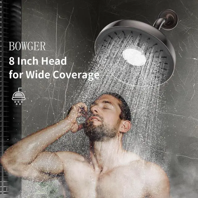 Alt view image 5 of 7 - Filtered Shower Head- 8 Inches High Pressure Fixed Rain Showerhead with Filter - filtro para ducha de baño (Luxurious ORB)