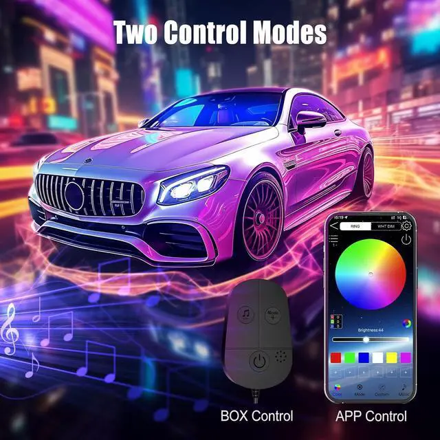 Alt view image 3 of 6 - Honalia Car LED Lights Interior, RGB Interior Car Lights with App Control and Music Sync, USB Under Dash LED Lights for Jeeps Trucks SUVs, DC 5V