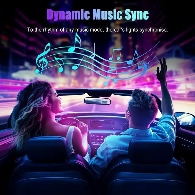 Alt view image 5 of 6 - Honalia Car LED Lights Interior, RGB Interior Car Lights with App Control and Music Sync, USB Under Dash LED Lights for Jeeps Trucks SUVs, DC 5V