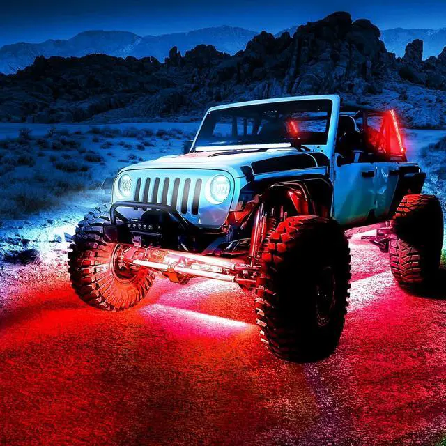 Alt view image 7 of 7 - Nilight 4Pcs Car Underglow Neon Accent Strip Lights 252 LEDs RGB 8 Color Sound Active Function Music Mode with Wireless Remote Control Underbody Light Strips for Cars Van SUV Truck