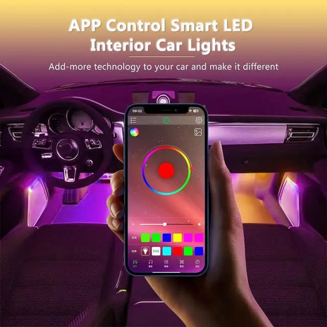 Alt view image 4 of 7 - Car Led Lights Interior with Smart APP Control, Sync Music,DIY Mode,Multicolor led Car Interior Light Kits,5V USB Led Lights for Cars, Trucks, SUVs