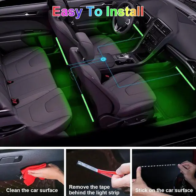 Alt view image 7 of 7 - Car Led Lights Interior with Smart APP Control, Sync Music,DIY Mode,Multicolor led Car Interior Light Kits,5V USB Led Lights for Cars, Trucks, SUVs