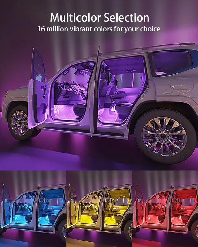 Alt view image 2 of 7 - Keepsmile Interior Car Lights Accessories APP Control with Remote Music Sync Color Change RGB Under Dash Car Lighting with USB Charger 12V 2A Led Lights for Jeep Truck