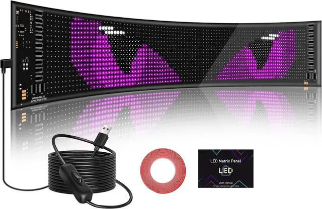 Main image of Vanesa 2PCS Large Devil Eyes Light for Cars/Truck 4.7x23.4 Inch, Led Eyes for Car/Truck Windshield, Flexible Led Digital Display, Programmable Scrolling LED Sign for Business Shop Bar Concert