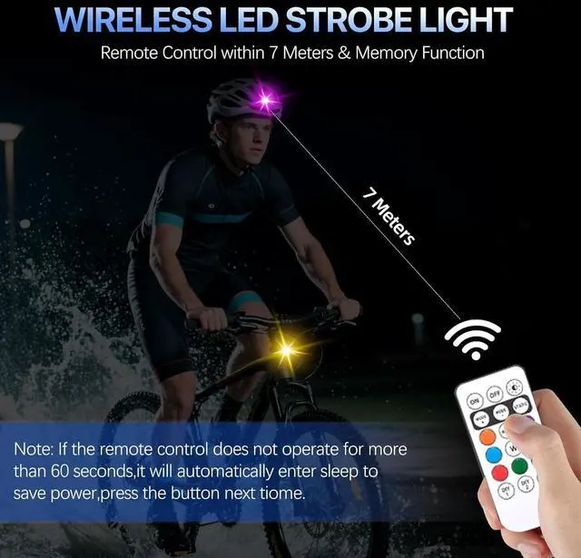 Alt view image 2 of 7 - 8PCS Wireless LED Lights for carwith Remote Control, high Brightness Wireless led Strobe Light 8 Colors USB Charge IP65 Waterproof Anti-Collision for Car Motorcycle Aircraft Bike(8)
