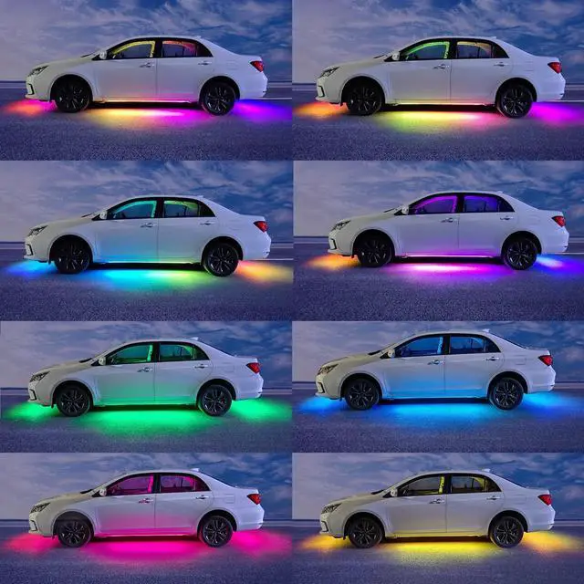 Alt view image 3 of 5 - Underglow Led Lights for Cars, 6 pcs RGB-IC Smart LED Lights with Dream Color Chasing and 16 Million Colors with App and Remote Control, Waterproof Underglow Kit for Cars, SUVs, Trucks