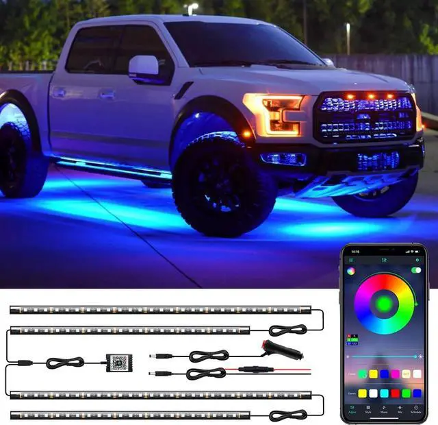 Main image of LED Underglow Kit - Multi Color, Waterproof, APP Control, Music Mode, Exterior Lights for Cars, SUVs, Trucks - DC 12V