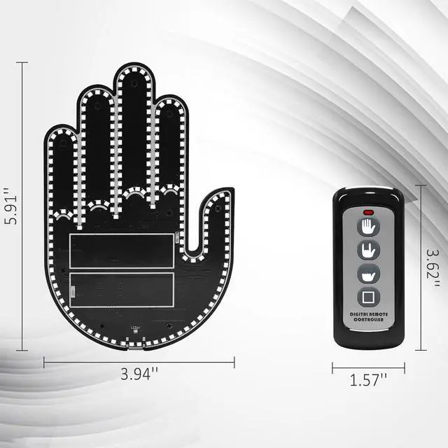Alt view image 7 of 7 - ISUNMEA 2025 New Car Decorative Lights, Rechargeable Led Gesture Lights for SUVs, Trucks, Car Finger Light with Remote, Funny Led Window Sign Light for Car Accessories (Red)