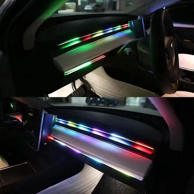 Alt view image 2 of 6 - Car Interior led Ambient Lighting, Symphony RGB Car LED Strip Light, 6 in 1 with 204 inches Acrylic Fiber Optic, Multicolor Ambient Lighting Kits, Music Sync Rhythm,Sound Active Function