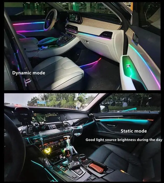 Alt view image 4 of 6 - Car Interior led Ambient Lighting, Symphony RGB Car LED Strip Light, 6 in 1 with 204 inches Acrylic Fiber Optic, Multicolor Ambient Lighting Kits, Music Sync Rhythm,Sound Active Function