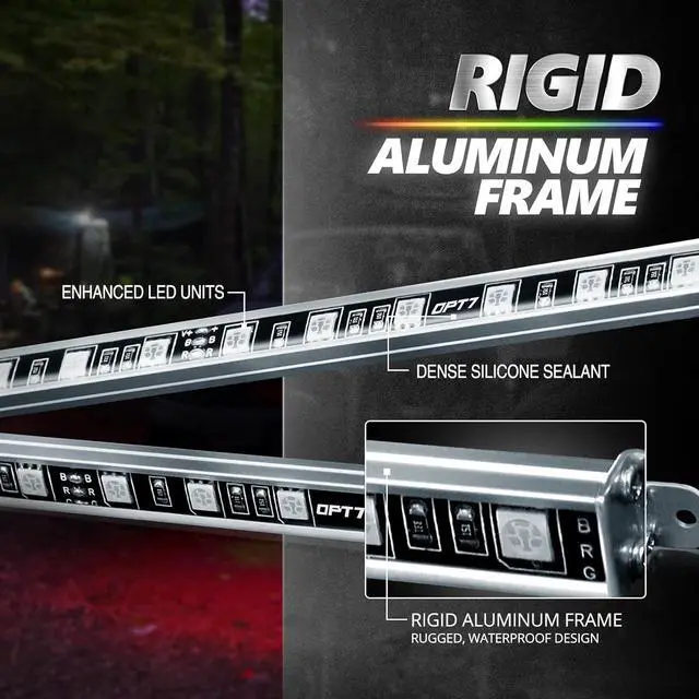 Alt view image 2 of 7 - OPT7 Aura Pro Underglow LED Lights Kit for Truck with App & Remote Control, RGB Multicolor Music Modes, Waterproof Rigid Aluminum Light Bar, Exterior Neon Accent Lighting for Regular Extended Cab