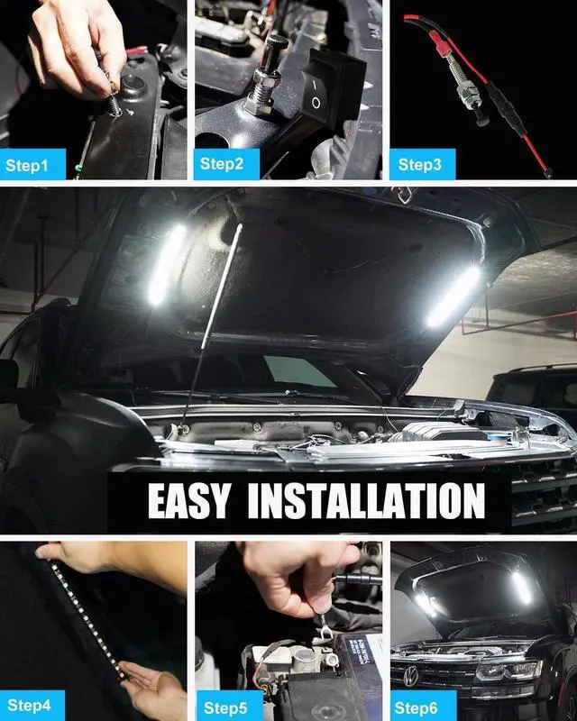 Alt view image 3 of 7 - Under Hood Light Under Hood Led Light Kit for Car Engine Bay Led Light kit Car Hood Work Lights Inspection Lights with Automatic On/Off, Universal Fits Any Vehicle 12V 1Set