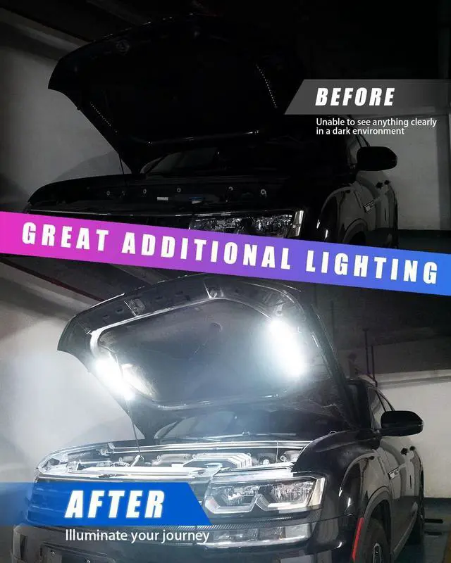 Alt view image 5 of 7 - Under Hood Light Under Hood Led Light Kit for Car Engine Bay Led Light kit Car Hood Work Lights Inspection Lights with Automatic On/Off, Universal Fits Any Vehicle 12V 1Set