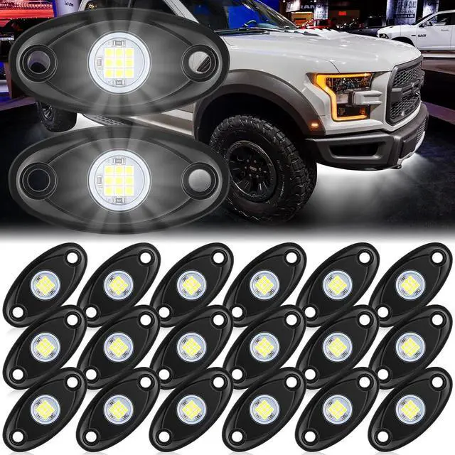 Main image of Treela 20 Pods Rock Lights Pure Ambient Underglow Lights for Car SUV Waterproof Neon Trail Rig LED Lamp Lighting for Truck Motorcycle ATV UTV(White)