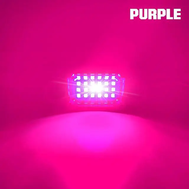 Alt view image 6 of 7 - 4 Pods Purple Rock Lights 24 LEDs Chips Waterproof Neon Trail Rig Lamp Underglow Light for Car Truck Motorcycle Boat SUV ATV UTV