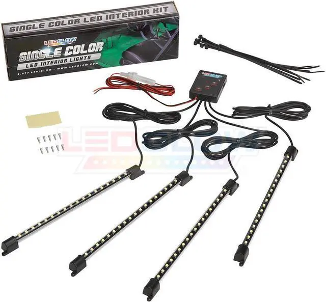 Alt view image 6 of 6 - LEDGlow 4pc Orange LED Interior Footwell Underdash Neon Lighting Kit for Cars & Trucks - 7 Unique Patterns - Music Mode - 8 Brightness Levels - Auto Illumination Bypass Mode - Universal Fitment