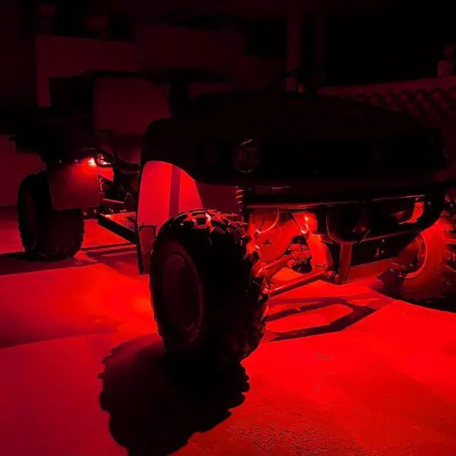 Alt view image 6 of 6 - SUNPIE Wide Angle 8 Pods Red Rock Lights for Off Road Truck Car ATV UTV SUV Motorcycle Under Body Glow Light Lamp Fender Lighting, 32.8Ft Extension Wires Provided