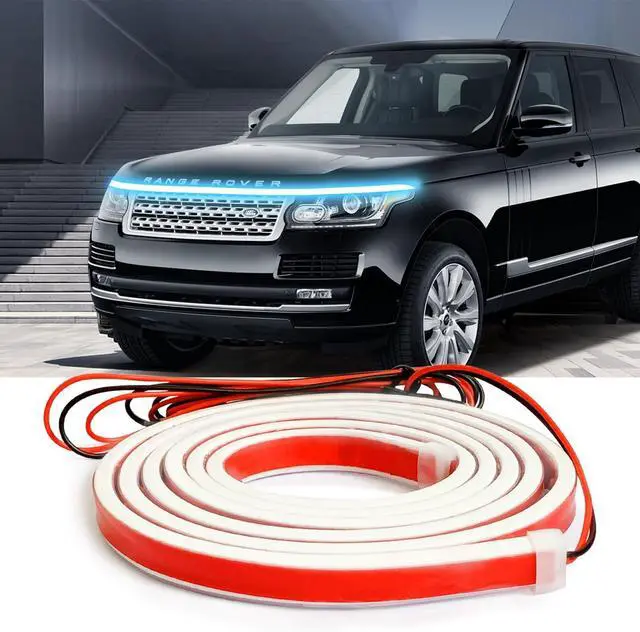 Main image of Car Hood LED Light Strip Exterior Flexible Dynamic Scan Daytime Running for Hoodbeam Kit 12v Silicone Waterproof Lights for Cars SUVs(Ice Blue,70IN)
